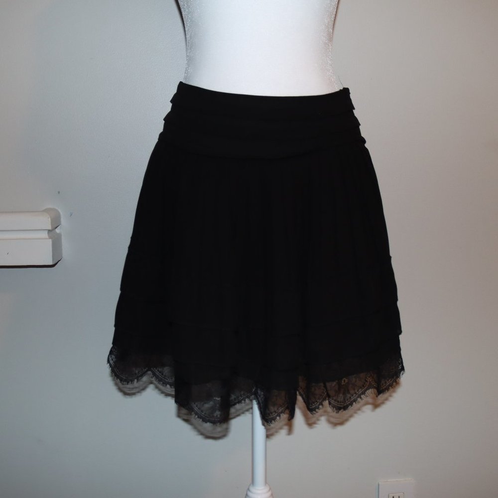 Nine & Company Black Chiffon Skirt Medium Length Size Small